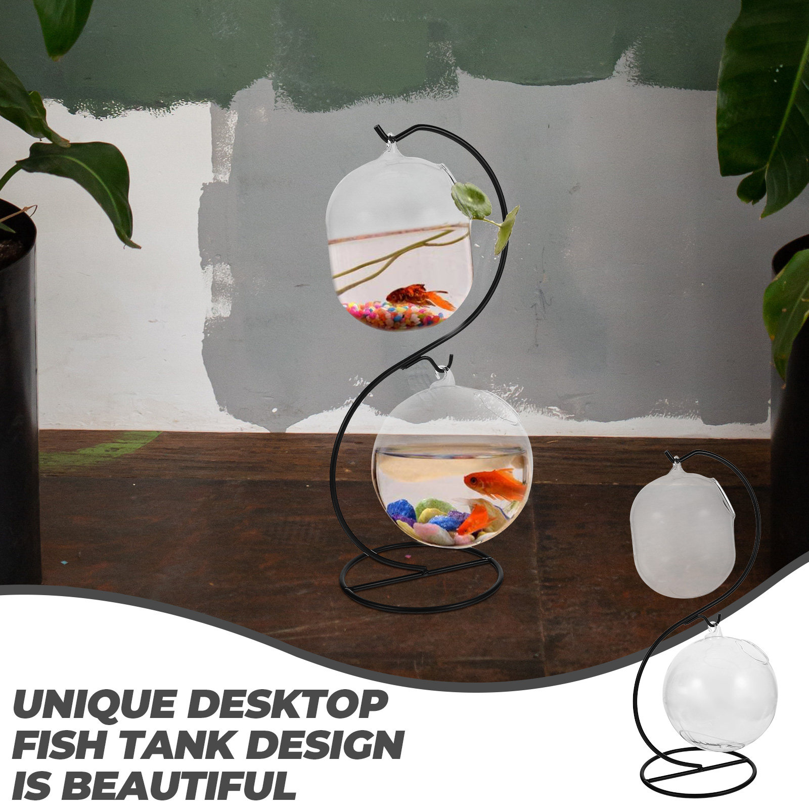 Planted Aquarium With Fish - 1 Conjunto de Aquário de Vidro